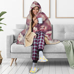 Spring Cherry Blossom Print Hooded Blanket