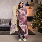 Spring Cherry Blossom Print Hooded Blanket