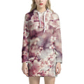 Spring Cherry Blossom Print Pullover Hoodie Dress