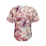 Spring Cherry Blossom Print Men's Baseball Jersey