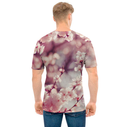 Spring Cherry Blossom Print Men's T-Shirt