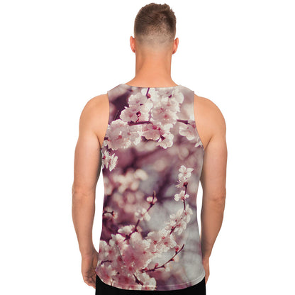 Spring Cherry Blossom Print Men's Tank Top