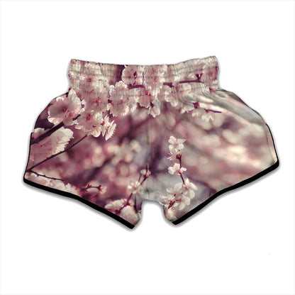 Spring Cherry Blossom Print Muay Thai Boxing Shorts