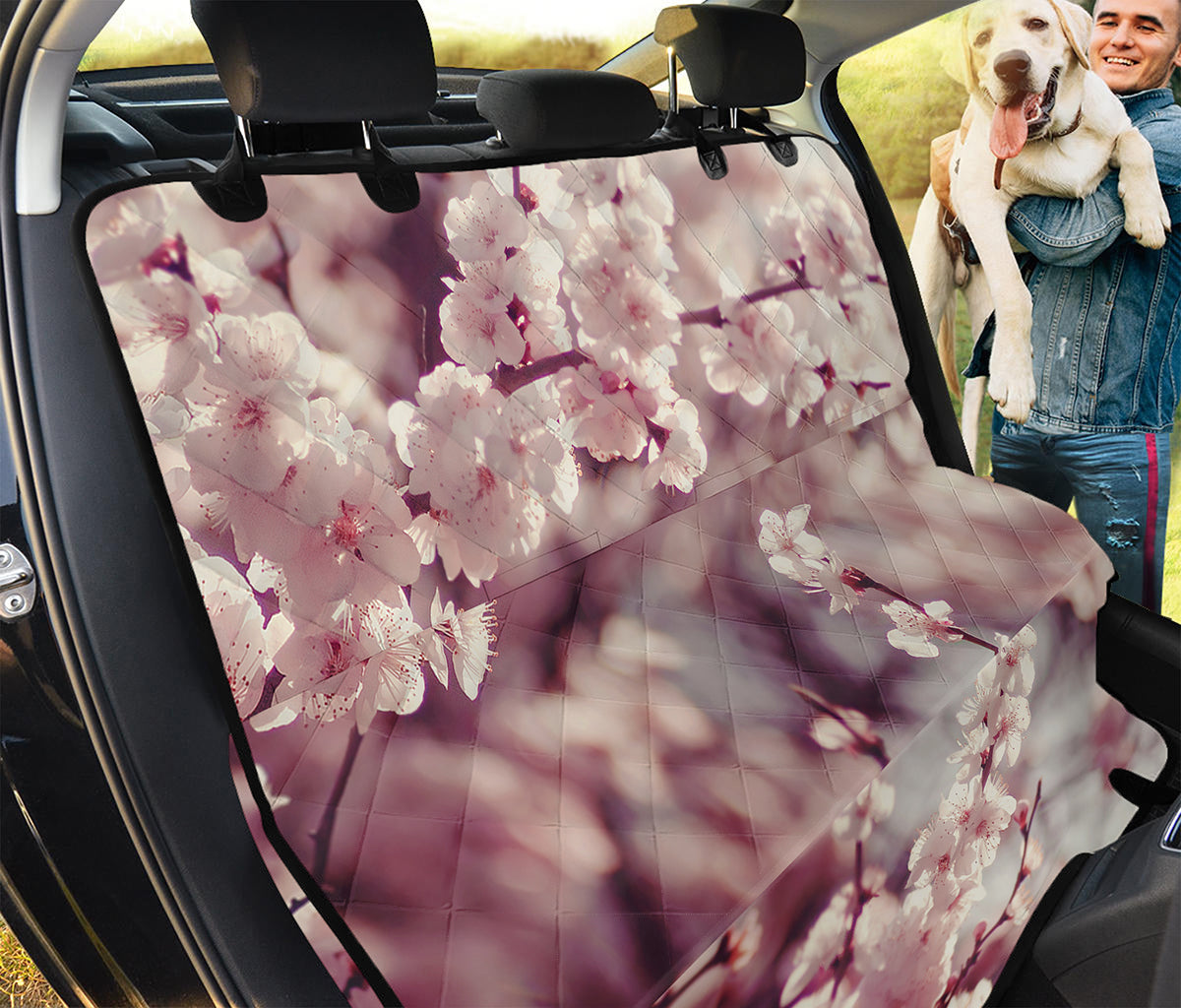 Spring Cherry Blossom Print Pet Car Back Seat Cover