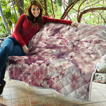 Spring Cherry Blossom Print Quilt