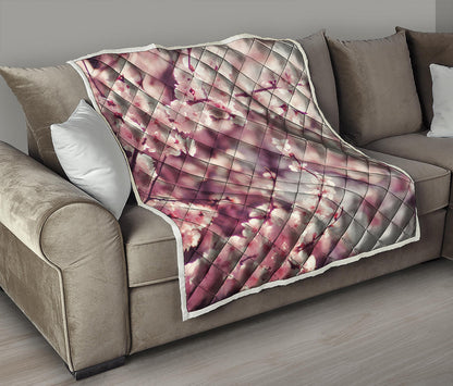 Spring Cherry Blossom Print Quilt