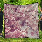 Spring Cherry Blossom Print Quilt