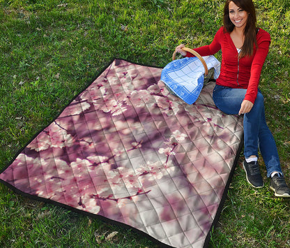 Spring Cherry Blossom Print Quilt