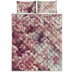 Spring Cherry Blossom Print Quilt Bed Set