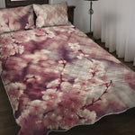 Spring Cherry Blossom Print Quilt Bed Set