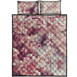 Spring Cherry Blossom Print Quilt Bed Set