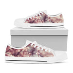 Spring Cherry Blossom Print White Low Top Shoes