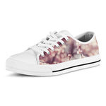 Spring Cherry Blossom Print White Low Top Shoes