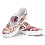 Spring Cherry Blossom Print White Slip On Shoes