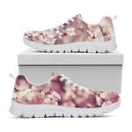 Spring Cherry Blossom Print White Sneakers