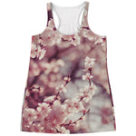Spring Cherry Blossom Print Women's Racerback Tank Top