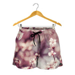 Spring Cherry Blossom Print Women's Shorts