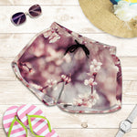 Spring Cherry Blossom Print Women's Shorts