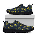 Spring Daffodil Flower Pattern Print Black Running Shoes