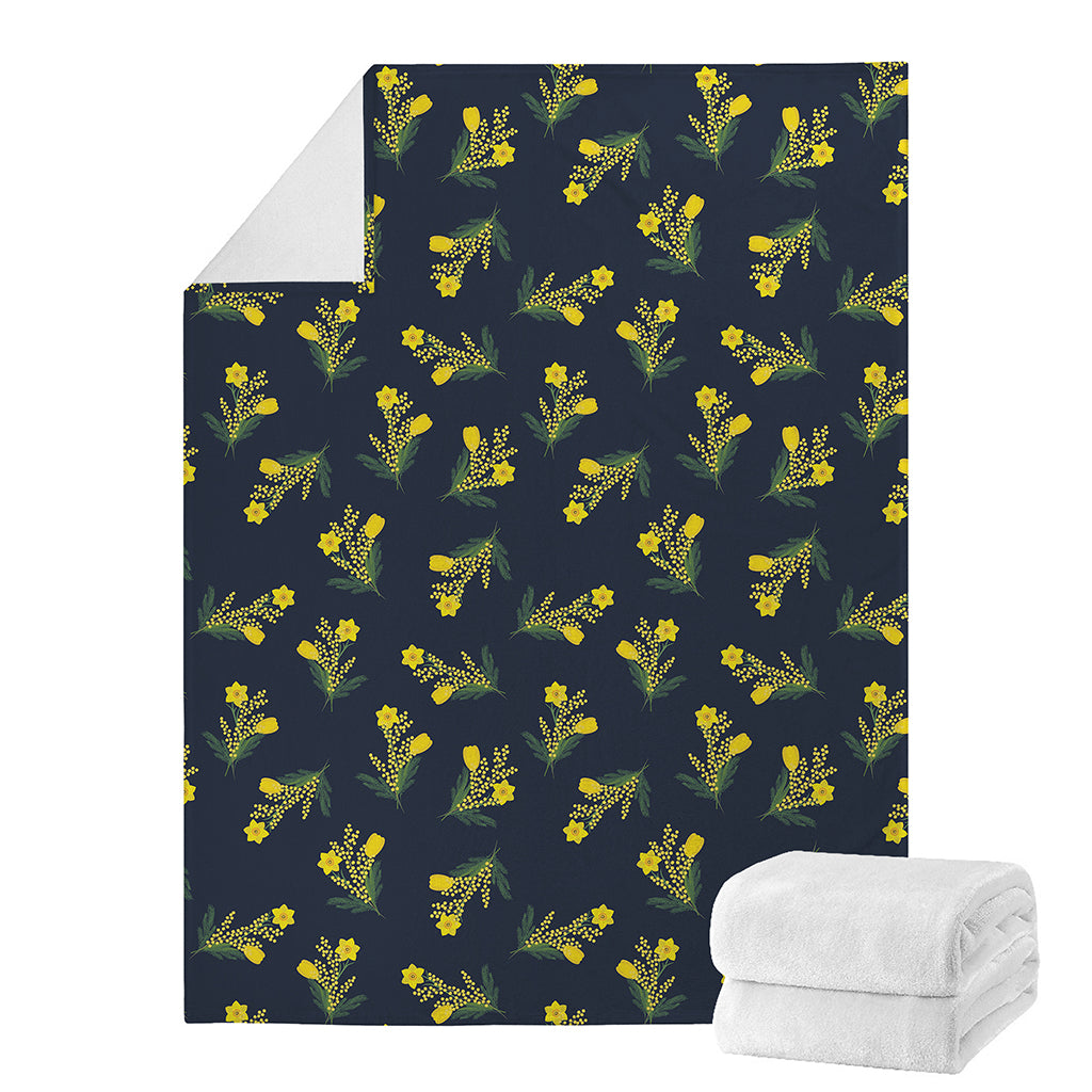 Spring Daffodil Flower Pattern Print Blanket