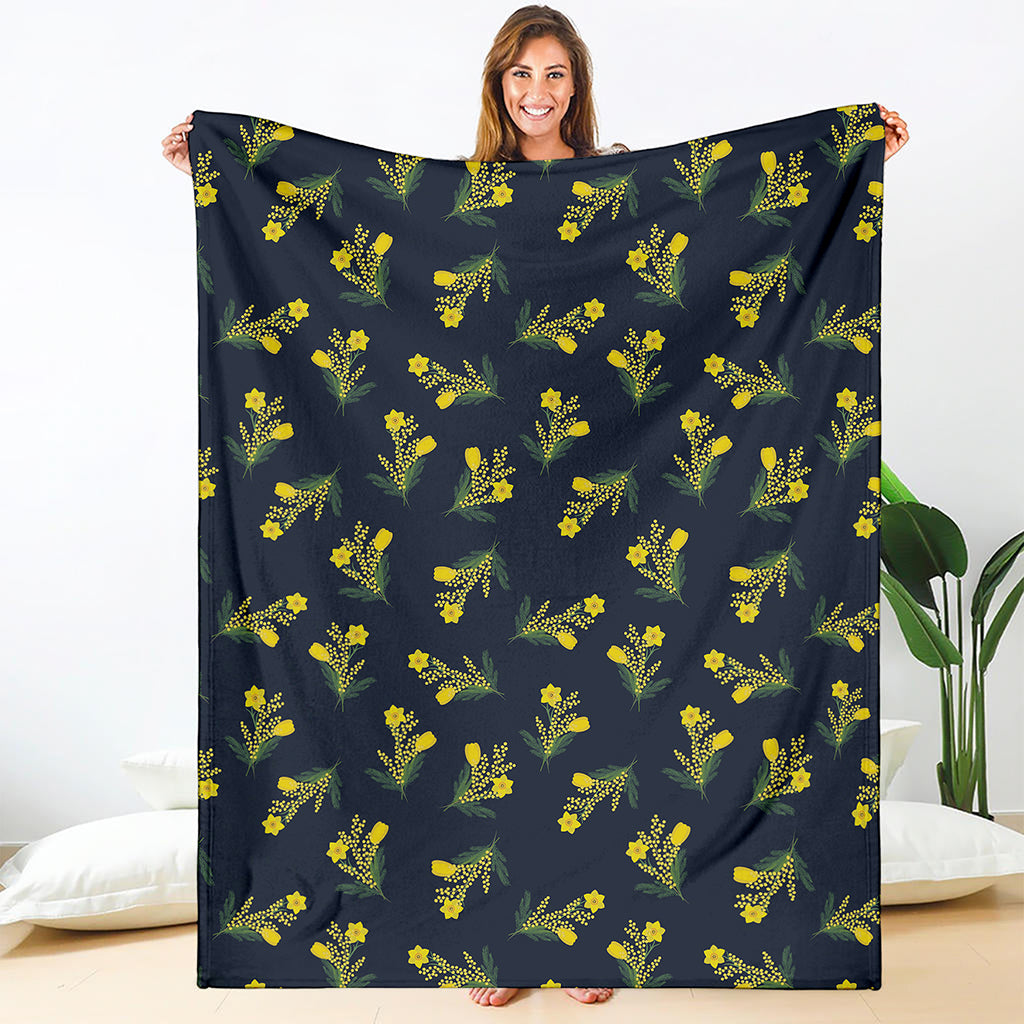 Spring Daffodil Flower Pattern Print Blanket