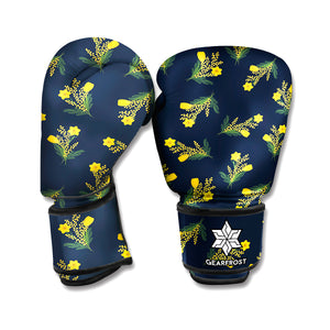 Spring Daffodil Flower Pattern Print Boxing Gloves