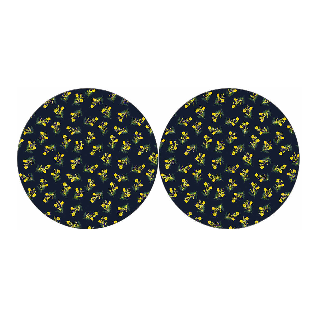 Spring Daffodil Flower Pattern Print Car Coasters