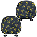 Spring Daffodil Flower Pattern Print Car Headrest Covers