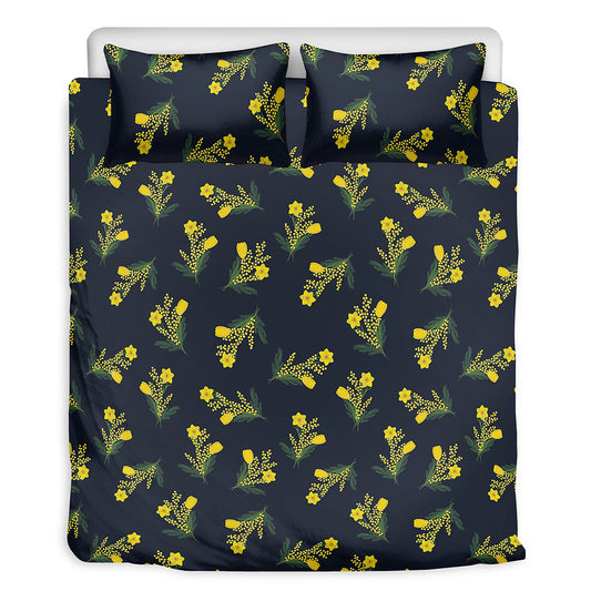 Spring Daffodil Flower Pattern Print Duvet Cover Bedding Set