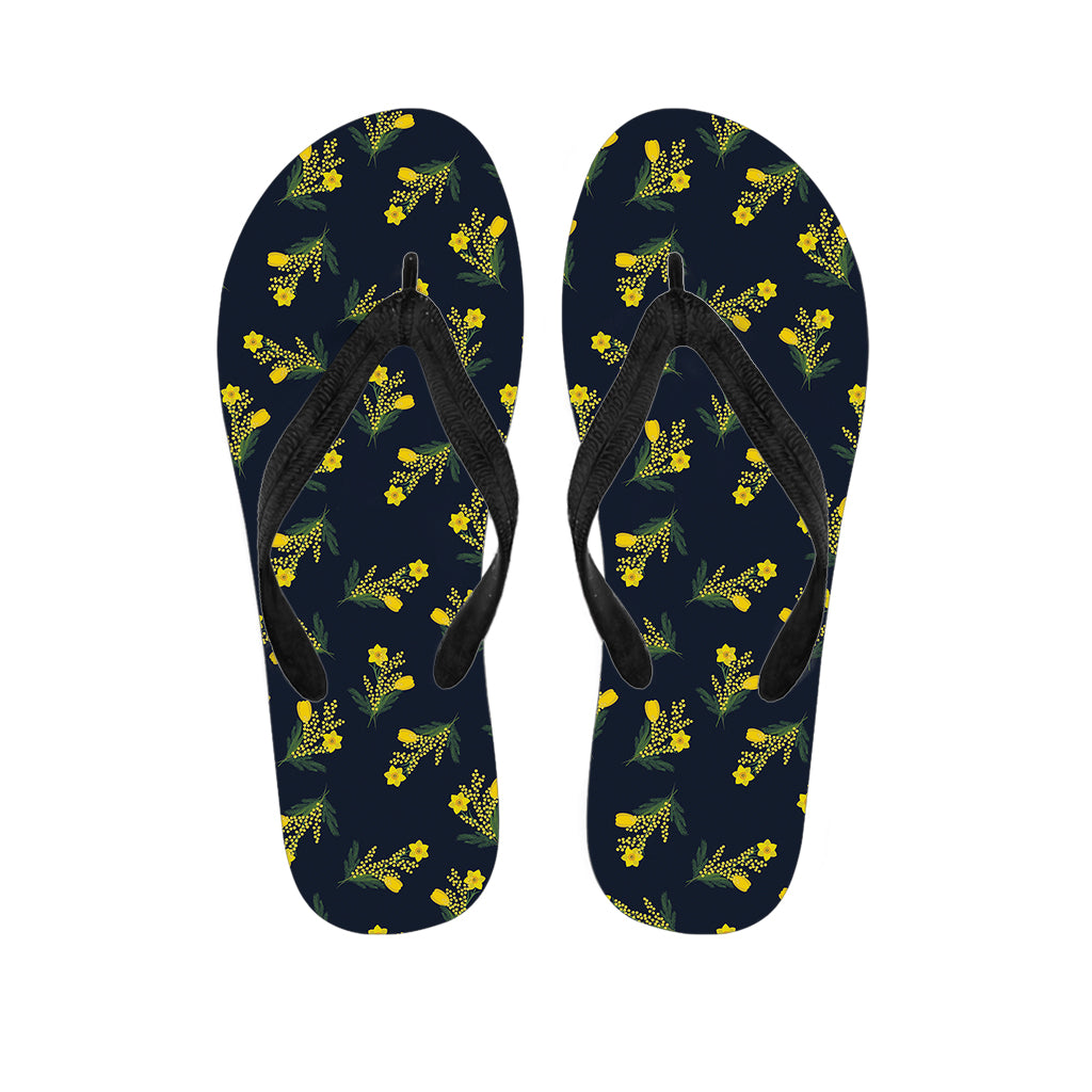 Spring Daffodil Flower Pattern Print Flip Flops