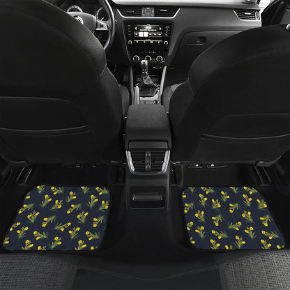 Spring Daffodil Flower Pattern Print Front and Back Car Floor Mats
