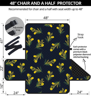 Spring Daffodil Flower Pattern Print Half Sofa Protector