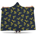 Spring Daffodil Flower Pattern Print Hooded Blanket