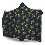 Spring Daffodil Flower Pattern Print Hooded Blanket