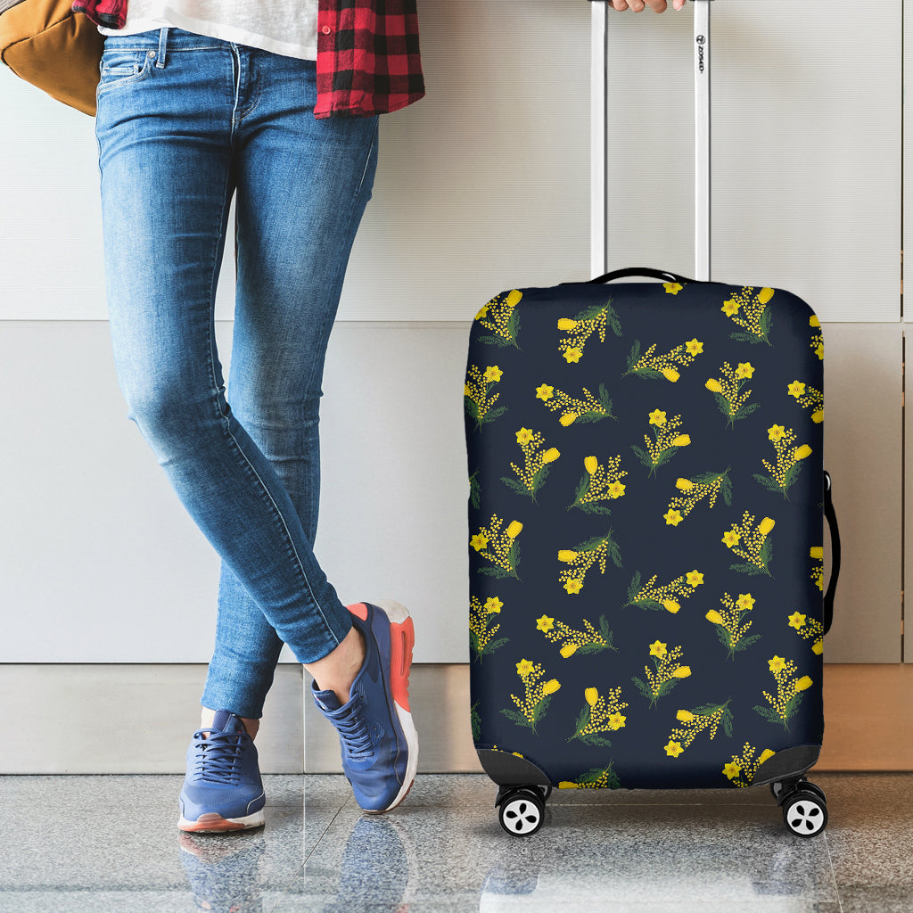 Spring Daffodil Flower Pattern Print Luggage Cover