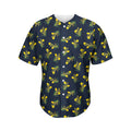 Spring Daffodil Flower Pattern Print Men's Baseball Jersey