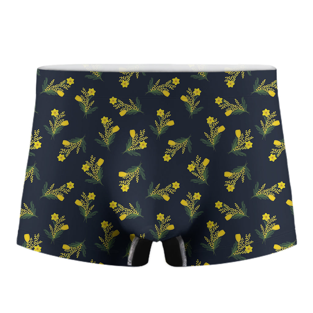 Spring Daffodil Flower Pattern Print Men's Boxer Briefs