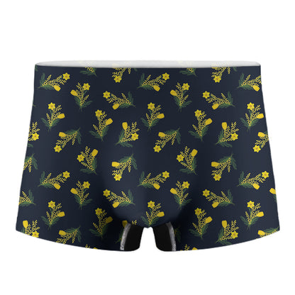 Spring Daffodil Flower Pattern Print Men's Boxer Briefs