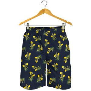 Spring Daffodil Flower Pattern Print Men's Shorts