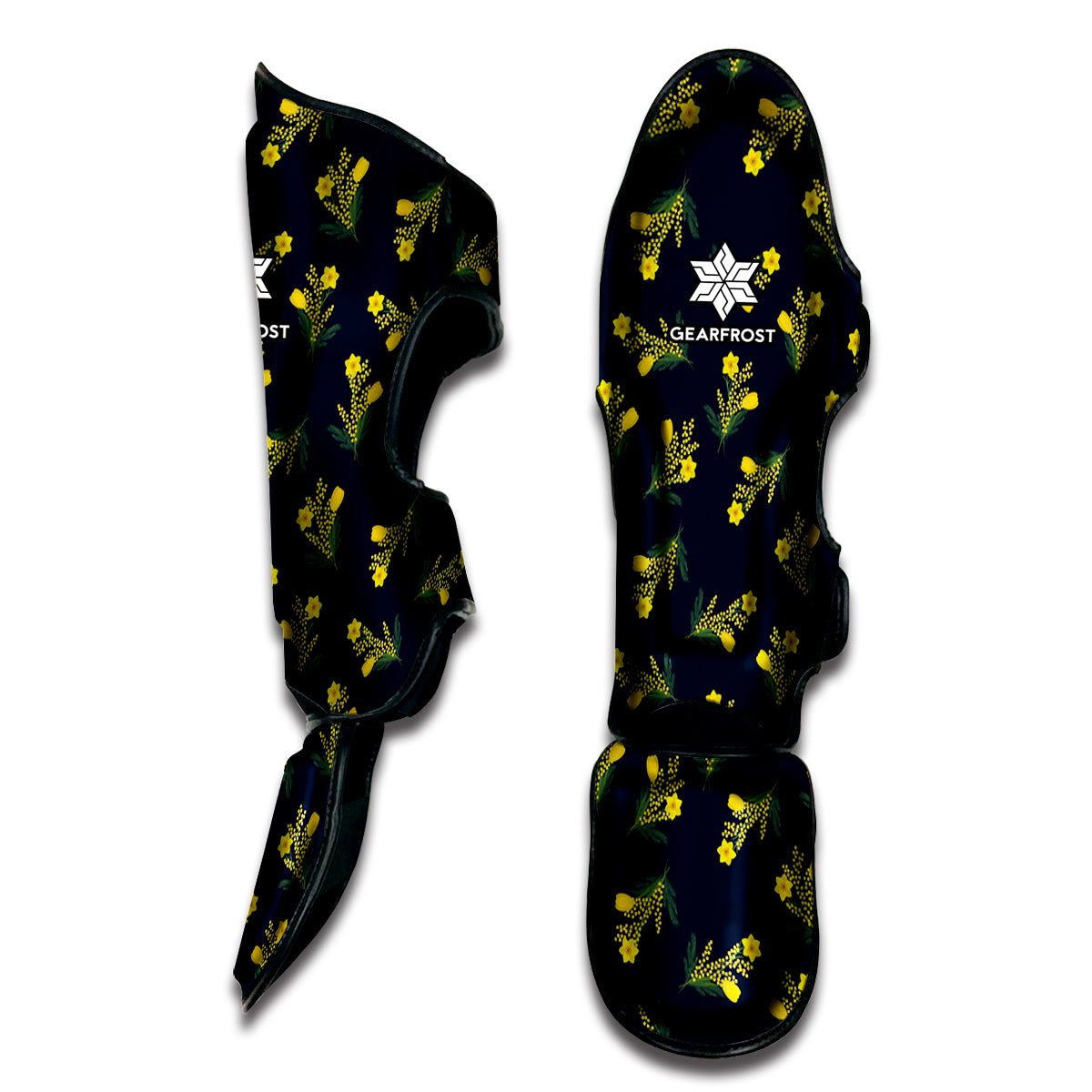 Spring Daffodil Flower Pattern Print Muay Thai Shin Guard