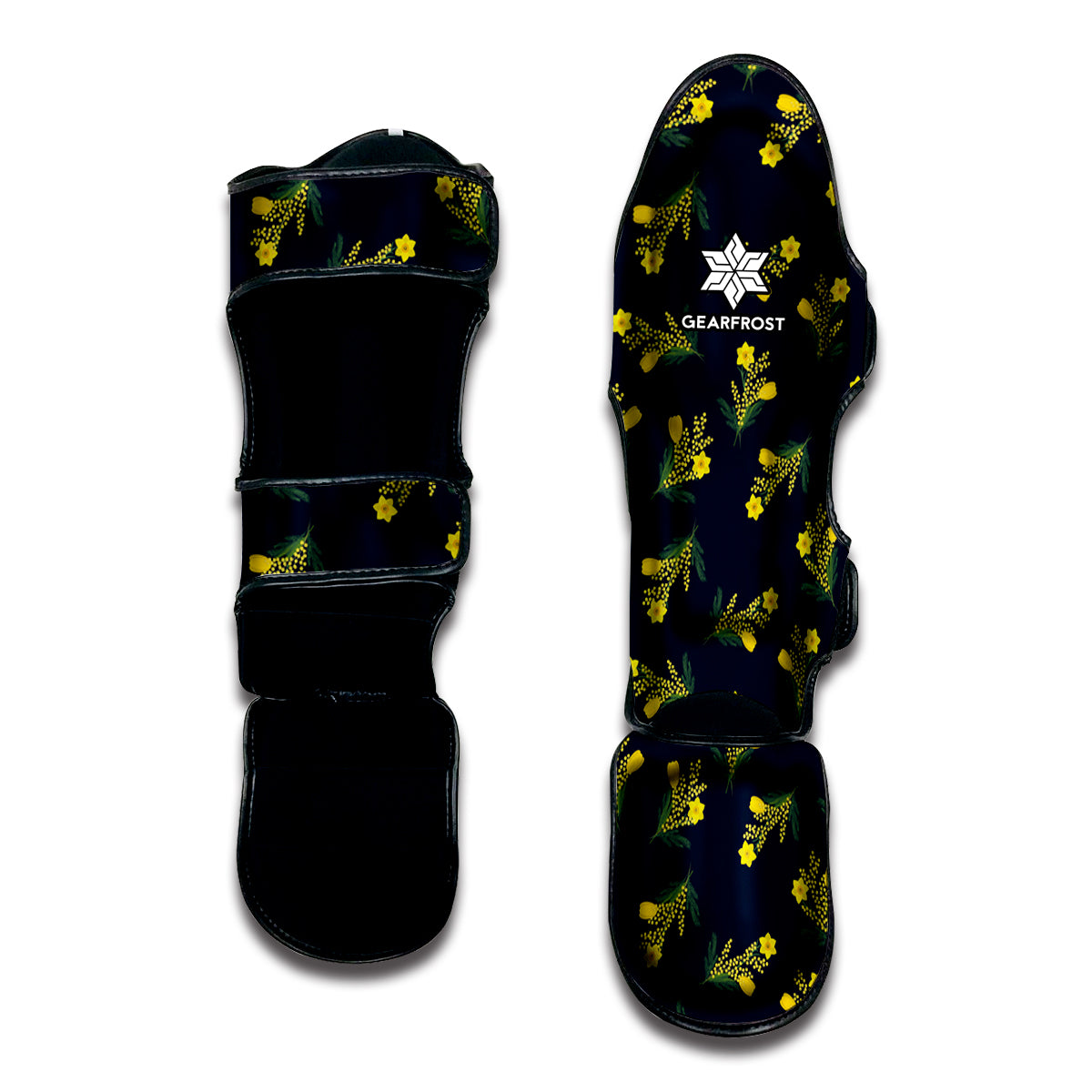 Spring Daffodil Flower Pattern Print Muay Thai Shin Guard
