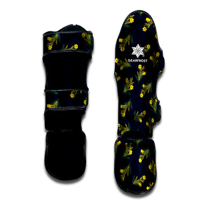 Spring Daffodil Flower Pattern Print Muay Thai Shin Guard