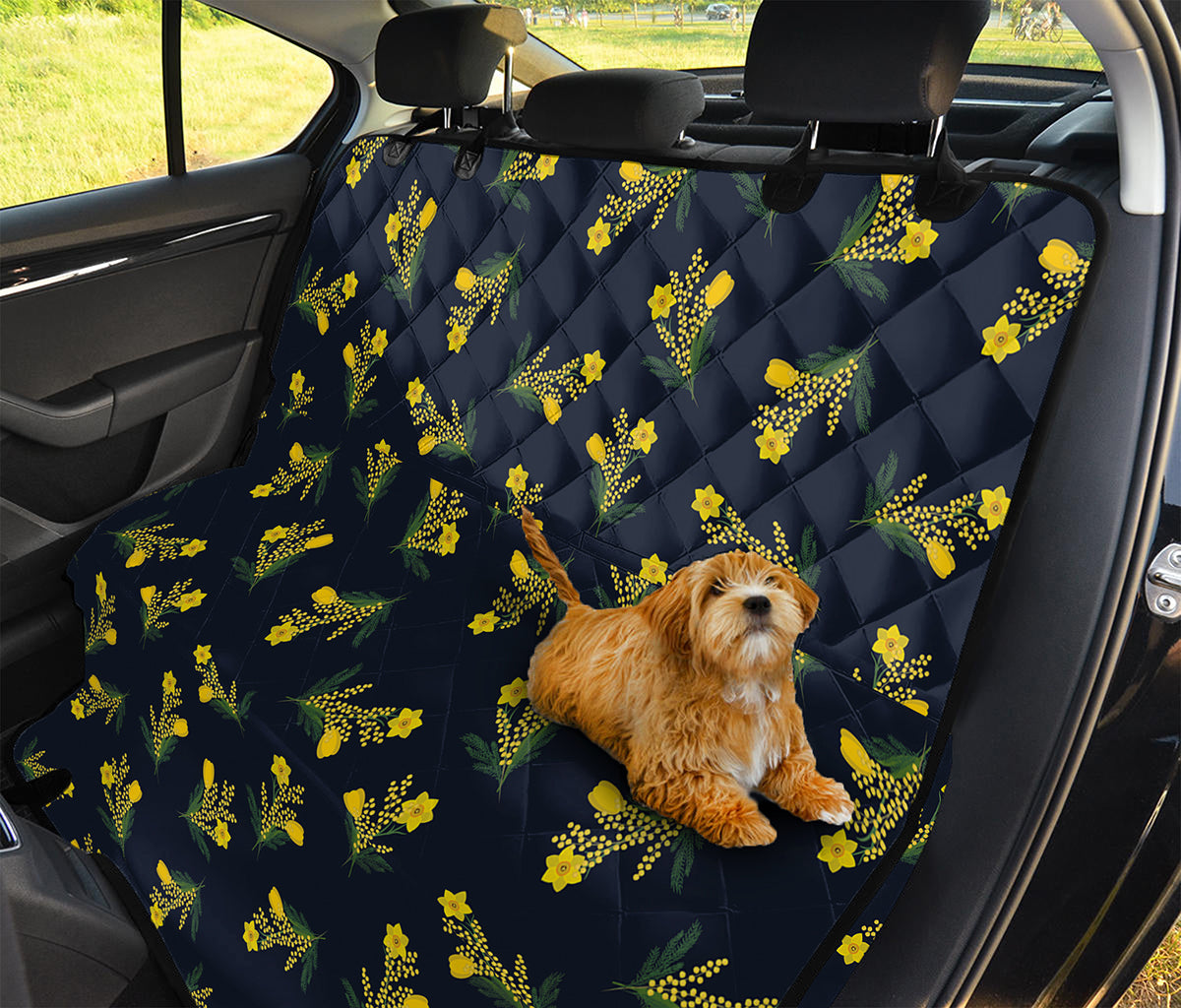 Spring Daffodil Flower Pattern Print Pet Car Back Seat Cover
