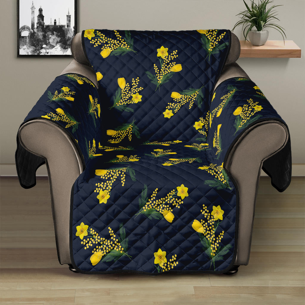 Spring Daffodil Flower Pattern Print Recliner Protector