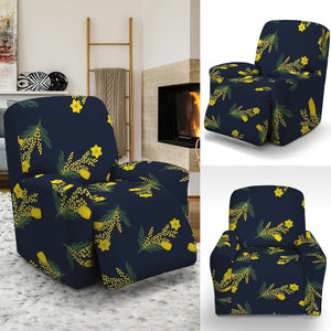 Spring Daffodil Flower Pattern Print Recliner Slipcover
