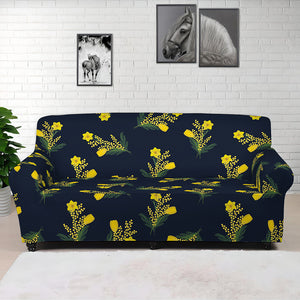 Spring Daffodil Flower Pattern Print Sofa Cover