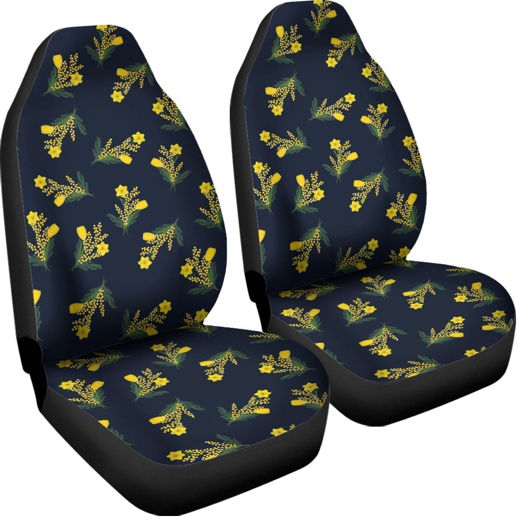 Spring Daffodil Flower Pattern Print Universal Fit Car Seat Covers