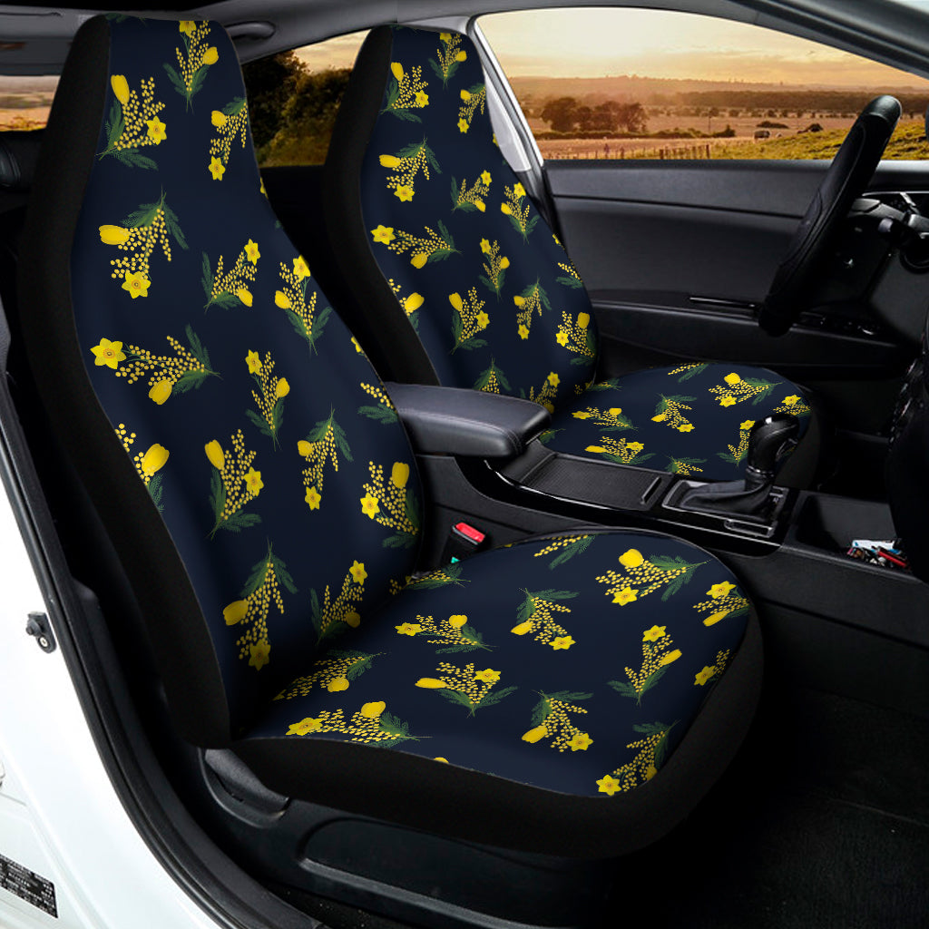 Spring Daffodil Flower Pattern Print Universal Fit Car Seat Covers