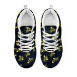 Spring Daffodil Flower Pattern Print White Sneakers