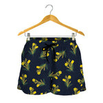 Spring Daffodil Flower Pattern Print Women's Shorts